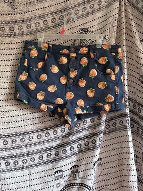 ModCloth Navy Shorts With Orange Print Women’s Estimated L/XL See Measurements